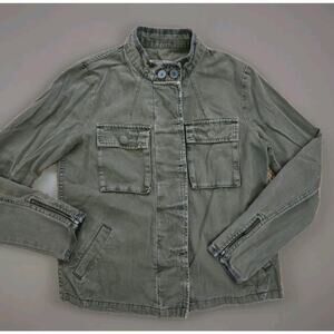 Ecote Military Jacket Women's Small Army‎ Green Pocket Long Sleeve Causal Women